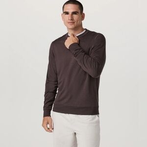 NWT Vuori Men's Ponto Performance Crew in Sangria Heather, sz Large